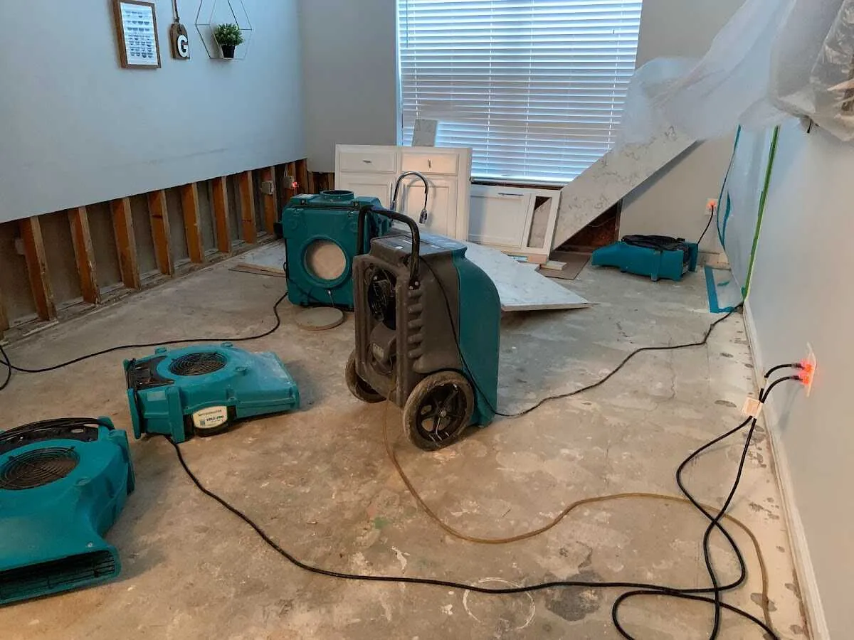 Dehumidifier in flood-cut room for Water Extraction & Removal in Sheboygan Falls